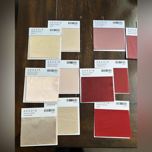 Azazie & Birdy Grey bridesmaid dress fabric swatches! Warm neutrals! - Picture 3 of 5